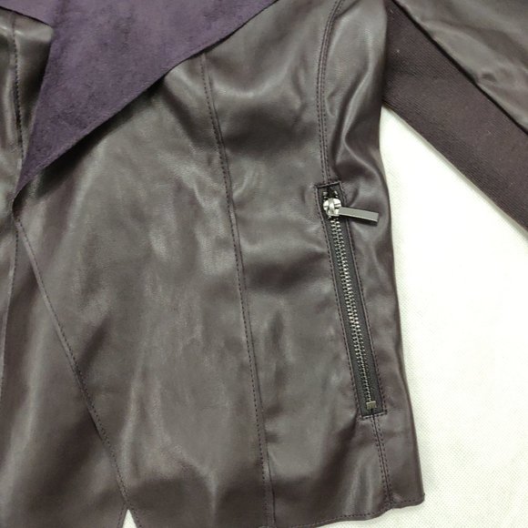 NWT Bar III Flyaway Faux-Leather Jacket XS - Picture 6 of 11